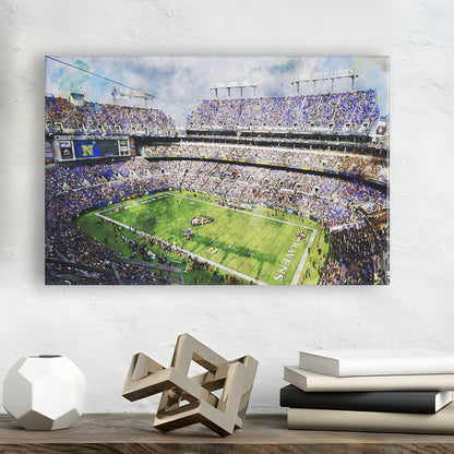Baltimore Ravens MT Bank Stadium American Football Stadium, Canvas Print Wall Art Home Decor