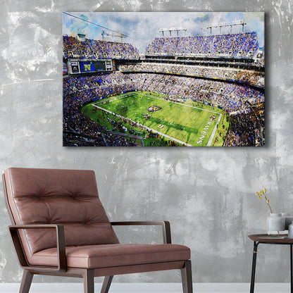 Baltimore Ravens MT Bank Stadium American Football Stadium, Canvas Print Wall Art Home Decor