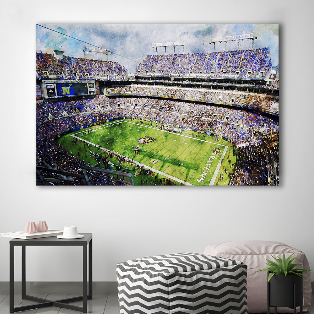 Baltimore Ravens MT Bank Stadium American Football Stadium, Canvas Print Wall Art Home Decor