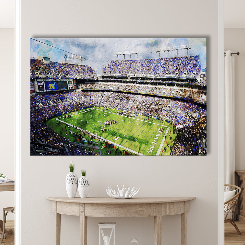 Baltimore Ravens MT Bank Stadium American Football Stadium, Canvas Print Wall Art Home Decor