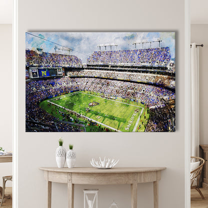 Baltimore Ravens MT Bank Stadium American Football Stadium, Canvas Print Wall Art Home Decor