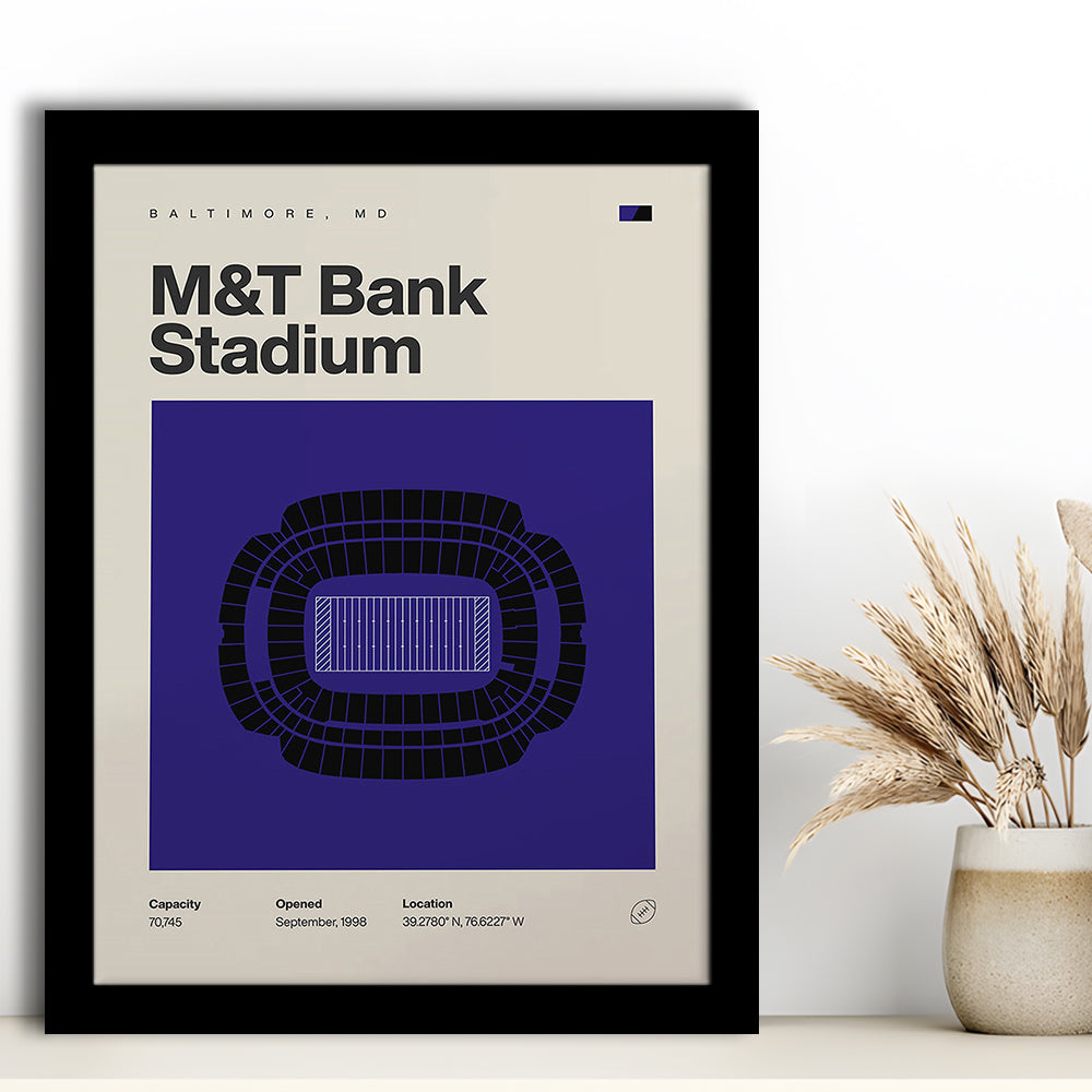 Baltimore Ravens Stadium Print, M&T Bank Stadium Print, Gifts for him, Sport Art, Framed Art Print Wall Decor