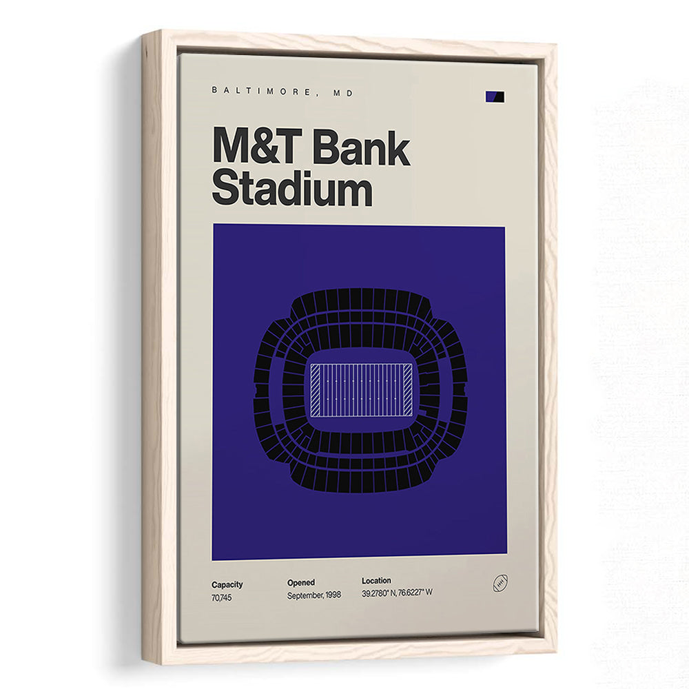 Baltimore Ravens Stadium Print, M&T Bank Stadium Print, Man Cave Gift, Floating Framed Canvas Print Wall Art
