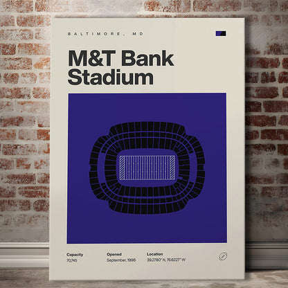Baltimore Ravens Stadium Print, M&T Bank Stadium Print, Fan Gifts, Sport Art, Canvas Print Wall Art