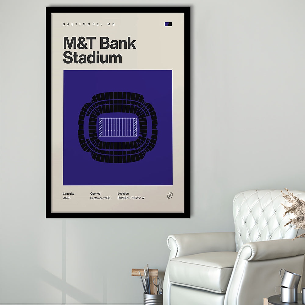 Baltimore Ravens Stadium Print, M&T Bank Stadium Print, Gifts for him, Sport Art, Framed Art Print Wall Decor