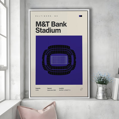 Baltimore Ravens Stadium Print, M&T Bank Stadium Print, Man Cave Gift, Floating Framed Canvas Print Wall Art