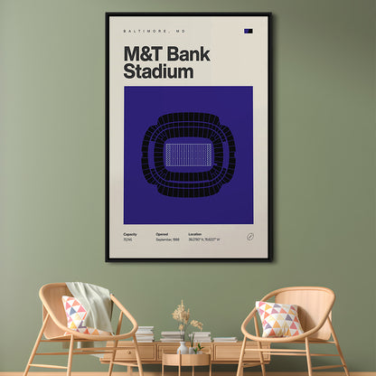 Baltimore Ravens Stadium Print, M&T Bank Stadium Print, Man Cave Gift, Floating Framed Canvas Print Wall Art