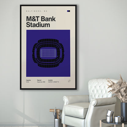 Baltimore Ravens Stadium Print, M&T Bank Stadium Print, Man Cave Gift, Floating Framed Canvas Print Wall Art