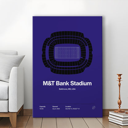 Baltimore Ravens Stadium Print, M&T Bank Stadium Print V1, Fan Gifts, Sport Art, Canvas Print Wall Art