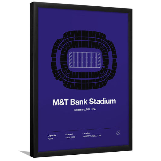 Baltimore Ravens Stadium Print, M&T Bank Stadium Print V1, Gifts for him, Sport Art, Framed Art Print Wall Decor