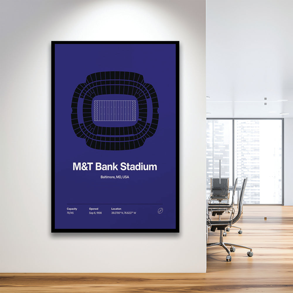 Baltimore Ravens Stadium Print, M&T Bank Stadium Print V1, Gifts for him, Sport Art, Framed Art Print Wall Decor