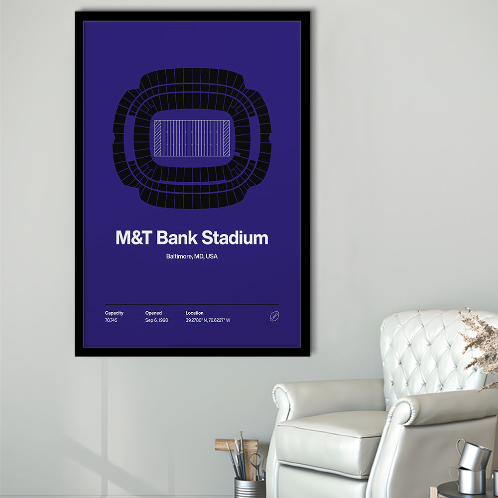 Baltimore Ravens Stadium Print, M&T Bank Stadium Print V1, Gifts for him, Sport Art, Framed Art Print Wall Decor