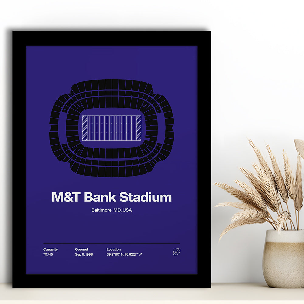 Baltimore Ravens Stadium Print, M&T Bank Stadium Print V1, Gifts for him, Sport Art, Framed Art Print Wall Decor