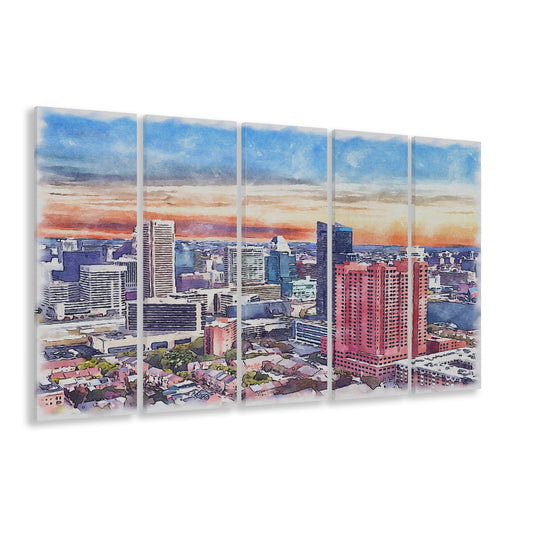 Baltimore Watercolor, Baltimore Maryland, Sport Art, Extra Large Canvas Print Wall Art