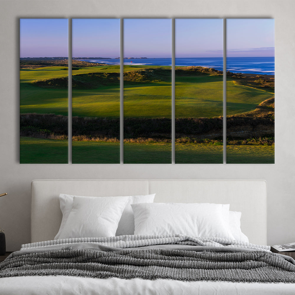 Bandon Dunes Golf Courses Hole 16, Bandon, Oregon, Golf Art Print, Extra Large Canvas Print Wall Art