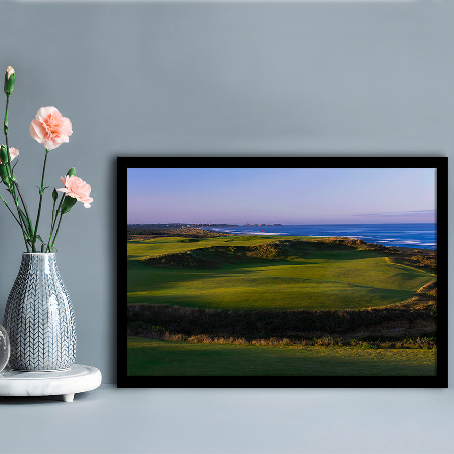 Bandon Dunes Golf Courses Hole 16, Bandon, Oregon, Framed Art Print Wall Decor, Picture Framed