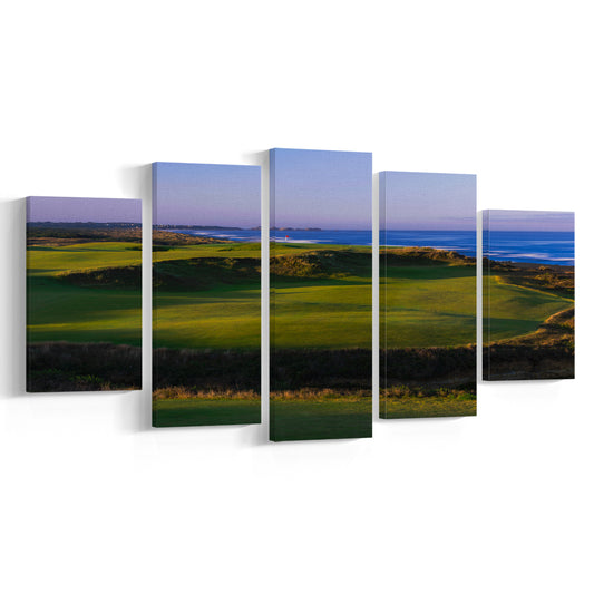 Bandon Dunes Golf Courses Hole 16, Bandon, Oregon, Golf Art Print, 5 Pieces Mixed Canvas Print Wall Art