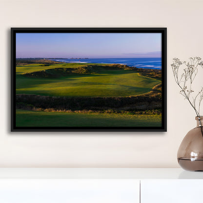 Bandon Dunes Golf Courses Hole 16, Bandon, Oregon, Floating Framed Canvas Print Wall Art
