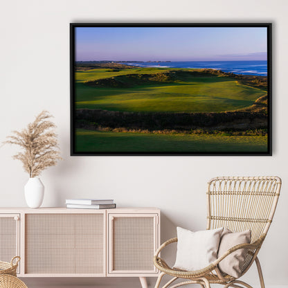 Bandon Dunes Golf Courses Hole 16, Bandon, Oregon, Floating Framed Canvas Print Wall Art