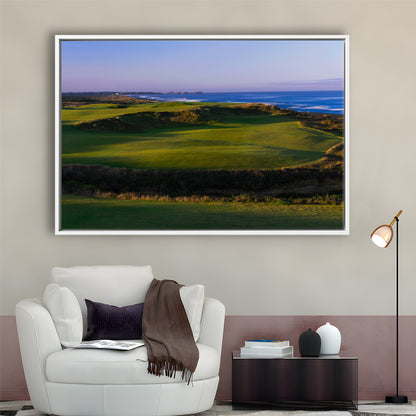 Bandon Dunes Golf Courses Hole 16, Bandon, Oregon, Floating Framed Canvas Print Wall Art