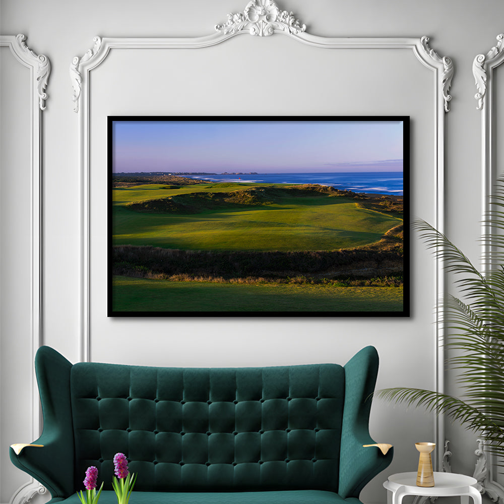 Bandon Dunes Golf Courses Hole 16, Bandon, Oregon, Framed Art Print Wall Decor, Picture Framed