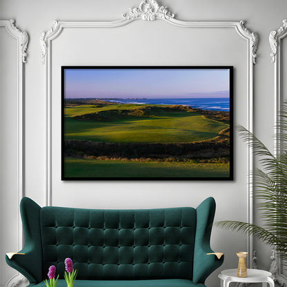 Bandon Dunes Golf Courses Hole 16, Bandon, Oregon, Framed Art Print Wall Decor, Picture Framed