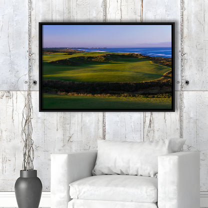 Bandon Dunes Golf Courses Hole 16, Bandon, Oregon, Floating Framed Canvas Print Wall Art