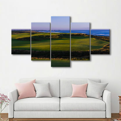 Bandon Dunes Golf Courses Hole 16, Bandon, Oregon, Golf Art Print, 5 Pieces Mixed Canvas Print Wall Art