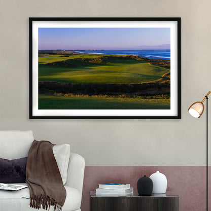 Bandon Dunes Golf Courses Hole 16, Bandon, Oregon, Goft Art Print, Framed Art Print White Border Wall Decor
