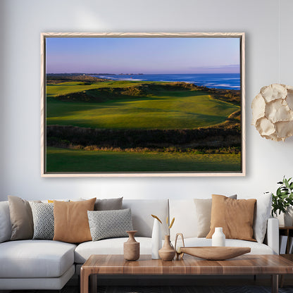 Bandon Dunes Golf Courses Hole 16, Bandon, Oregon, Floating Framed Canvas Print Wall Art