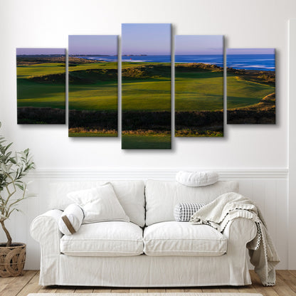 Bandon Dunes Golf Courses Hole 16, Bandon, Oregon, Golf Art Print, 5 Pieces Mixed Canvas Print Wall Art