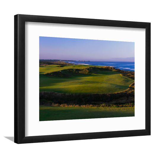 Bandon Dunes Golf Courses Hole 16, Bandon, Oregon, Goft Art Print, Framed Art Print White Border Wall Decor