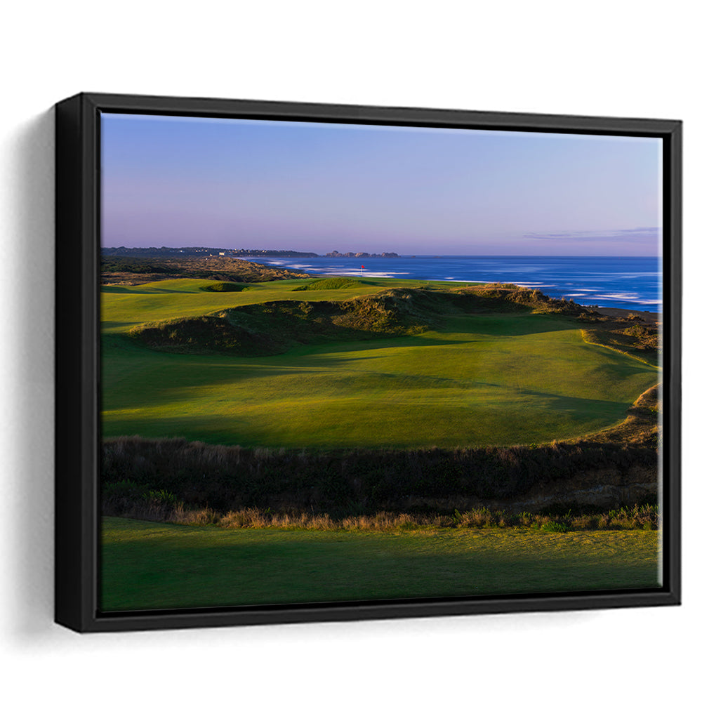 Bandon Dunes Golf Courses Hole 16, Bandon, Oregon, Floating Framed Canvas Print Wall Art