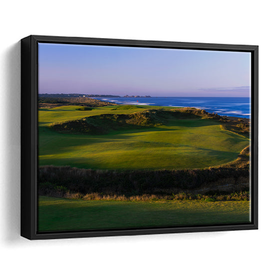 Bandon Dunes Golf Courses Hole 16, Bandon, Oregon, Floating Framed Canvas Print Wall Art