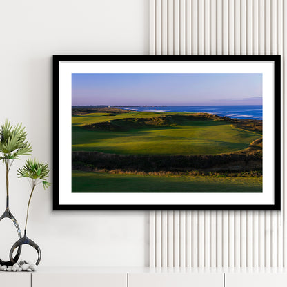 Bandon Dunes Golf Courses Hole 16, Bandon, Oregon, Goft Art Print, Framed Art Print White Border Wall Decor
