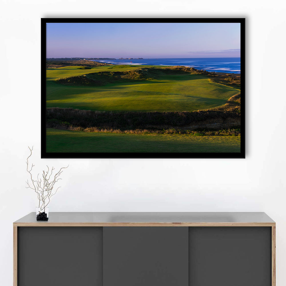 Bandon Dunes Golf Courses Hole 16, Bandon, Oregon, Framed Art Print Wall Decor, Picture Framed