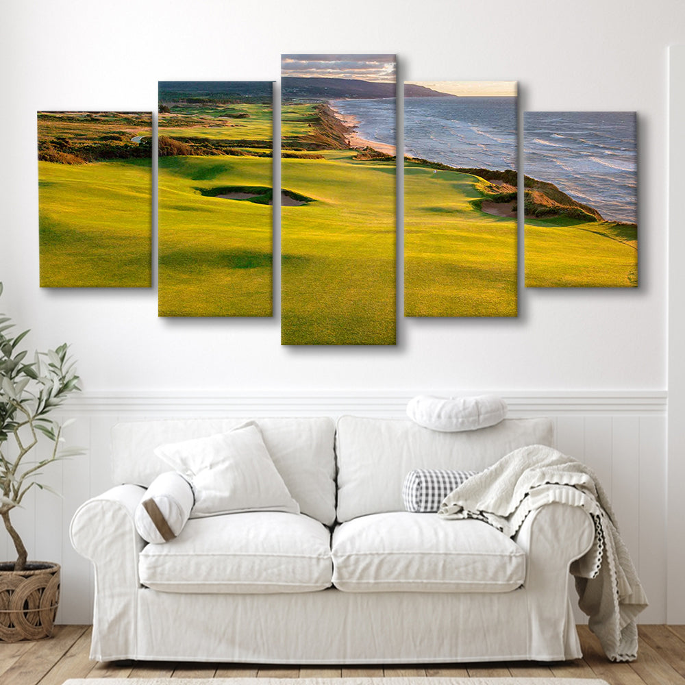 Bandon Dunes Golf Courses At Bandon, Ore, USA 1, Golf Art Print, 5 Pieces Mixed Canvas Print Wall Art