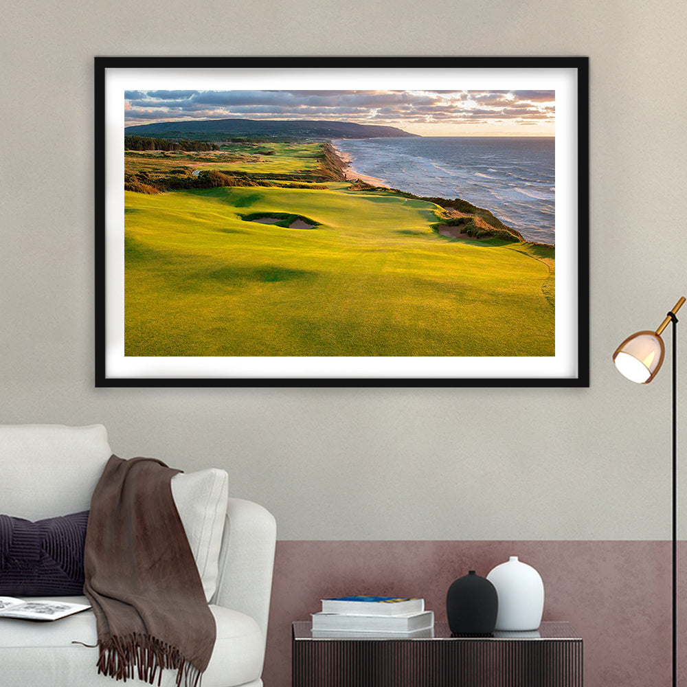 Bandon Dunes Golf Courses At Bandon, Ore, USA 1, Goft Art Print, Framed Art Print White Border Wall Decor