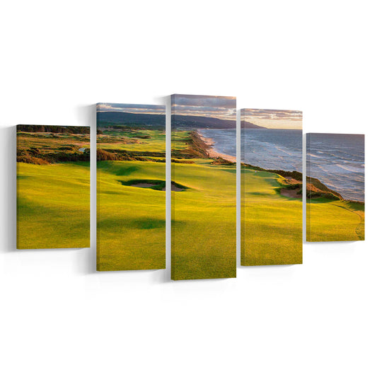 Bandon Dunes Golf Courses At Bandon, Ore, USA 1, Golf Art Print, 5 Pieces Mixed Canvas Print Wall Art