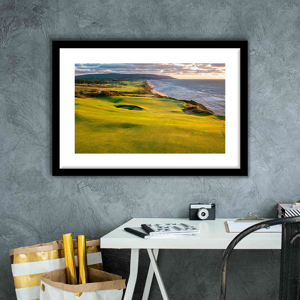 Bandon Dunes Golf Courses At Bandon, Ore, USA 1, Goft Art Print, Framed Art Print White Border Wall Decor