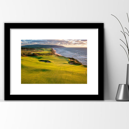 Bandon Dunes Golf Courses At Bandon, Ore, USA 1, Goft Art Print, Framed Art Print White Border Wall Decor