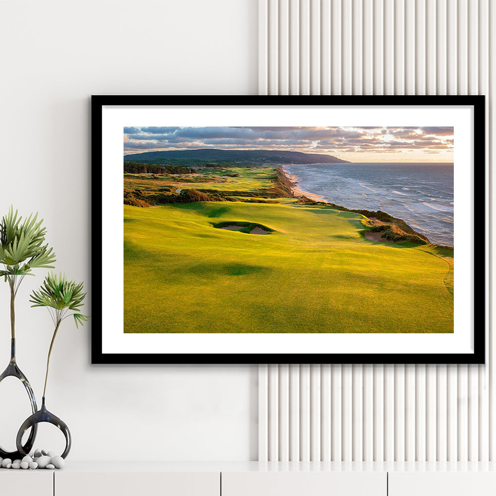 Bandon Dunes Golf Courses At Bandon, Ore, USA 1, Goft Art Print, Framed Art Print White Border Wall Decor