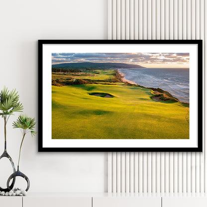 Bandon Dunes Golf Courses At Bandon, Ore, USA 1, Goft Art Print, Framed Art Print White Border Wall Decor