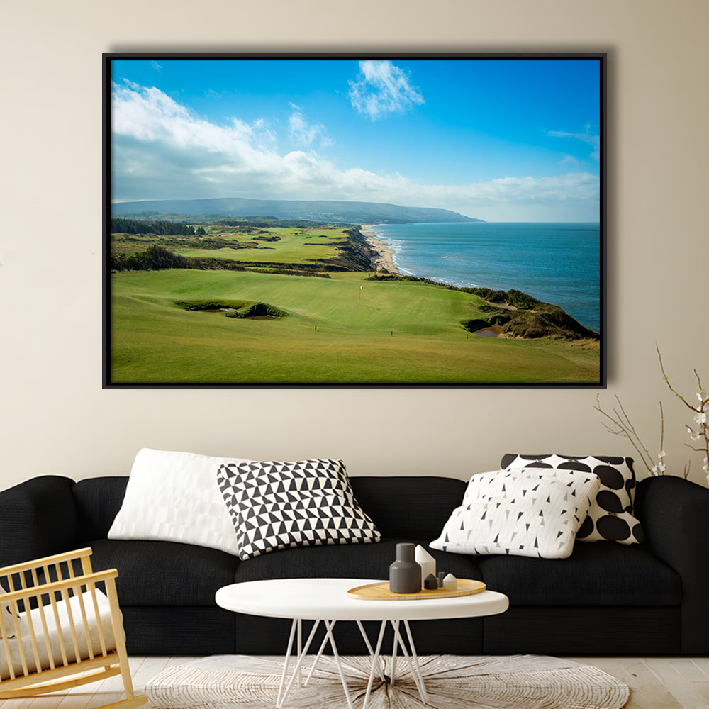 Bandon Dunes Golf Courses At Bandon, Ore, USA 2, Floating Framed Canvas Print Wall Art