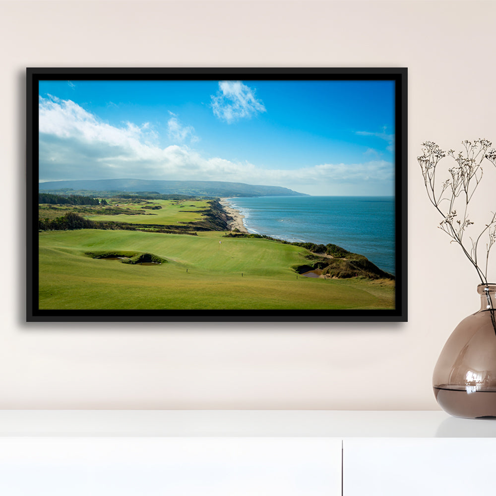 Bandon Dunes Golf Courses At Bandon, Ore, USA 2, Floating Framed Canvas Print Wall Art