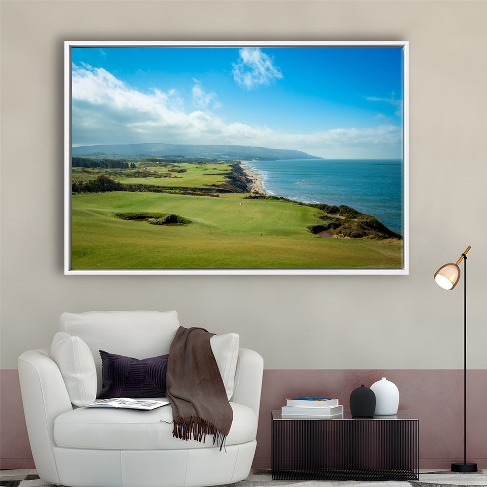 Bandon Dunes Golf Courses At Bandon, Ore, USA 2, Floating Framed Canvas Print Wall Art