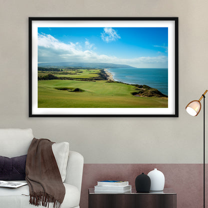 Bandon Dunes Golf Courses At Bandon, Ore, USA 2, Goft Art Print, Framed Art Print White Border Wall Decor