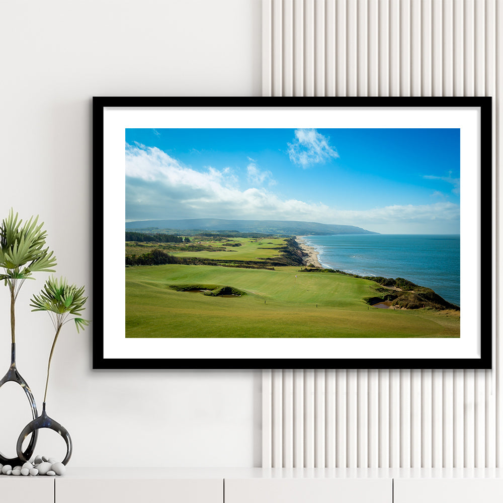 Bandon Dunes Golf Courses At Bandon, Ore, USA 2, Goft Art Print, Framed Art Print White Border Wall Decor