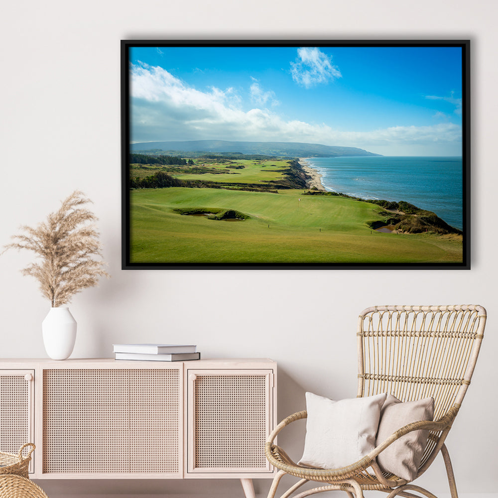 Bandon Dunes Golf Courses At Bandon, Ore, USA 2, Floating Framed Canvas Print Wall Art