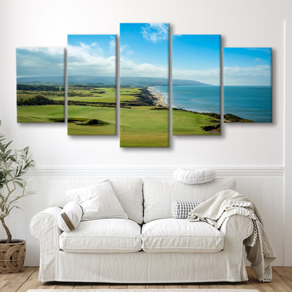 Bandon Dunes Golf Courses At Bandon, Ore, USA 2, Golf Art Print, 5 Pieces Mixed Canvas Print Wall Art